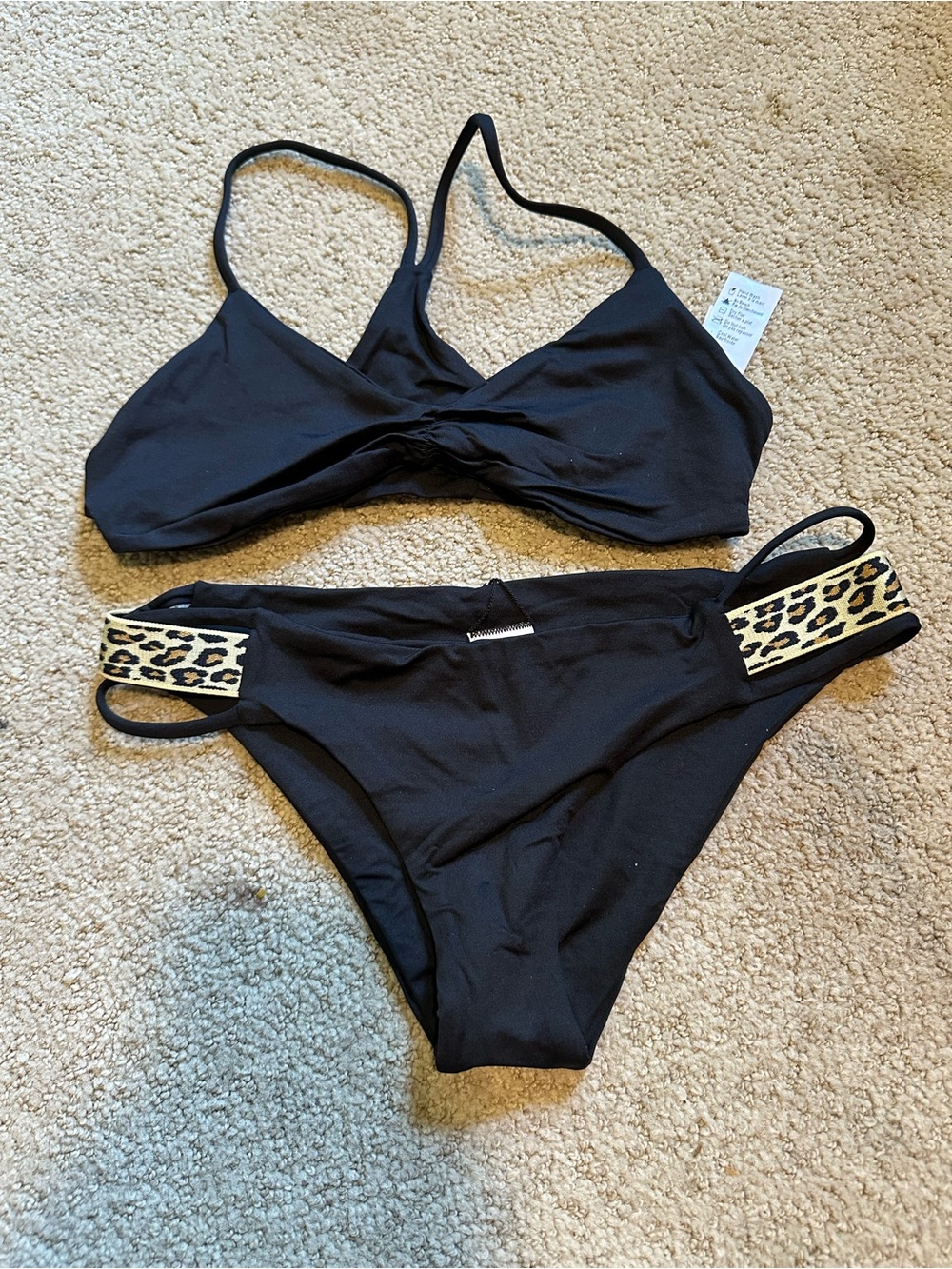 NWOT L*Space bikini set black leopard extra small - Picture 2 of 4